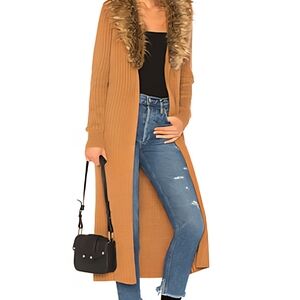 Show me Your Mumu Lombardi Long Cardi size XS Hazelnut Casual Chic